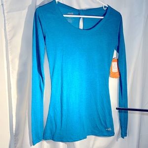 AVIA. LONG SLEEVE TOP. MOISTURE WICKING. NWT. SIZE S. BLUE